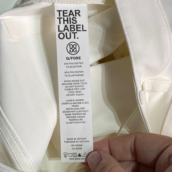 G/FORE Women's White Golf Pants Size 4 GLB000022 MSRP‎ $195 NEW Slim Fit - Picture 9 of 9